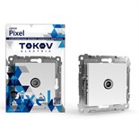 Розетка TV оконечная СП Pixel 1DB механизм бел. TOKOV ELECTRIC TKE-PX-A1O-C01 1791373