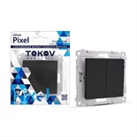 Выключатель 2-кл. СП Pixel 10А IP20 механизм карбон TOKOV ELECTRIC TKE-PX-V2-C14 1792317