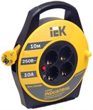 Удлинитель на катушке 4х10м с заземл. 10А IP20 Industrial УК10 3х1 термозащита IEK WKP14-10-04-10 277734