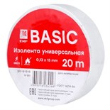 Изолента класс В 0.13х15мм (рул.20м) бел. EKF plc-iz-b-w 284536