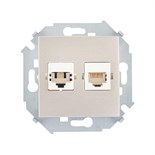 Розетка компьютерная 2-м Simon 15 RJ45 кат.5E Systimax механизм шампань Simon 1591593-034 392133