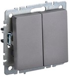 Выключатель 2-кл. СП BRITE ВС10-2-0-БрС 10А механизм сталь IEK BR-V20-0-10-K46 1617271