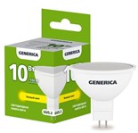 Лампа светодиодная MR16 10Вт софит 3000К GU5.3 230В GENERICA LL-MR16-10-230-30-GU5-G 1647646