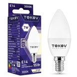 Лампа светодиодная 7Вт С37 3000К Е14 176-264В TOKOV ELECTRIC TKE-C37-E14-7-3K 1660396