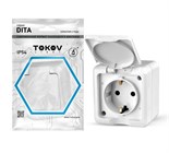 Розетка 1-м ОП Dita 16А IP54 250В с заземл. с крышкой бел. TOKOV ELECTRIC TKL-DT-R1Z-C01-IP54 1710643