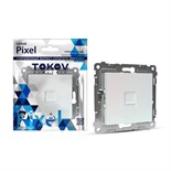 Розетка компьютерная 1-м СП Pixel RJ45 кат.5E механизм перламутр. TOKOV ELECTRIC TKE-PX-RC1-C04 1792310