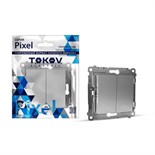 Выключатель 2-кл. СП Pixel 10А IP20 механизм алюм. TOKOV ELECTRIC TKE-PX-V2-C03 1792259