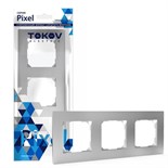 Рамка 3-м Pixel универс. алюм. TOKOV ELECTRIC TKE-PX-RM3-C03 1792279