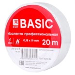 Изолента класс А 0.18х19мм (рул.20м) бел. EKF plc-iz-a-w 284529