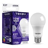 Лампа светодиодная 10Вт А60 4000К Е27 176-264В TOKOV ELECTRIC TKE-A60-E27-10-4K 1660366