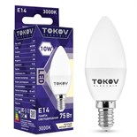 Лампа светодиодная 10Вт С37 3000К Е14 176-264В TOKOV ELECTRIC TKE-C37-E14-10-3K 1660399