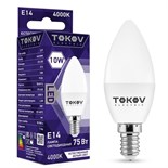 Лампа светодиодная 10Вт С37 4000К Е14 176-264В TOKOV ELECTRIC TKE-C37-E14-10-4K 1660400