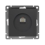 Розетка компьютерная 1-м СП Афина RJ45 кат.5E механизм графит Universal A0051-Gr 1734446