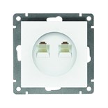 Розетка компьютерная 2-м СП Афина RJ45 кат.5E механизм бел. Universal A1086 1734451