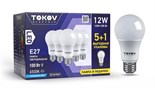 Набор ПРОМО лампа светодиодная 12Вт А60 6500К Е27 176-264В (Promo 5+1 шт) TOKOV ELECTRIC Promo-A60-E27-12-6.5K 1766745