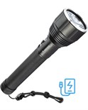 Фонарь аккумуляторный ручной 20Вт LED съемные Li-ion 26650 4000мА.чx2 шт.=8000мА.ч Power-bank корпус анодир. алюм. индикатор уровня заряда USB-шнур type C ремешок ручной КОСМОС KOC131Lit 1774779