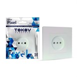 Розетка 1-м СП Pixel 16А IP20 без заземл. в сборе перламутр. TOKOV ELECTRIC TKE-PX-R1F-C04 1792293