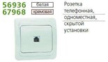 Розетка телефонная 1-м СП Classic RJ11 (4P4C) бел. POWERMAN 1151421 56936