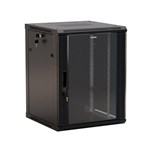 Шкаф настенный TWB-1245-GP-RAL9004 19дюйм 12U 650х600х450мм стеклян. дверь с перфорацией по бокам ручка с замком черн. разобранный Hyperline 392633 505537