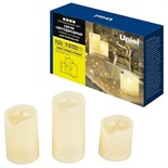 Фигура ULD-F060 WARM WHITE CANDLE SET3 "Свеча" на батарейках CR2032 (в/к) 1 LED тепл. свет (уп.3шт) Uniel UL-00008593 1491594