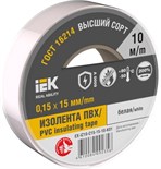 Изолента 0.15х15мм (рул.10м) бел. IEK EX-IZ10-C15-15-10-K01 1566113