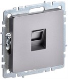 Розетка компьютерная СП RJ45 кат.5E BRITE РК10-БрС механизм сталь IEK BR-K10-1-K46 1617408