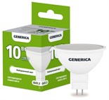 Лампа светодиодная MR16 10Вт софит 4000К GU5.3 230В GENERICA LL-MR16-10-230-40-GU5-G 1647647