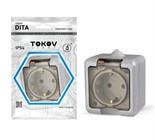 Розетка 1-м ОП Dita 16А IP54 250В с заземл. с прозр. крышкой сер. TOKOV ELECTRIC TKL-DT-R1Z-C06T-IP54 1710657