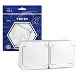 Розетка 2-м ОП Nix 16А IP54 250В с заземл. с крышкой бел. TOKOV ELECTRIC TKE-NX-R2Z-C01-IP54 1712865