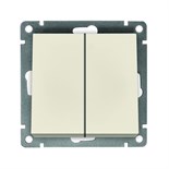 Выключатель 2-кл. СП Афина 10А IP20 механизм сл. кость (ivory) Universal A0023-I 1734295