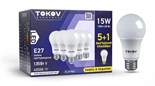 Набор ПРОМО лампа светодиодная 15Вт А60 4000К Е27 176-264В (Promo 5+1 шт) TOKOV ELECTRIC Promo-A60-E27-15-4K 1766747