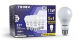 Набор ПРОМО лампа светодиодная 15Вт А60 3000К Е27 176-264В (Promo 5+1 шт) TOKOV ELECTRIC Promo-A60-E27-15-3K 1766746