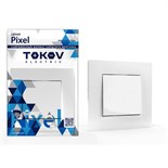 Выключатель 1-кл. СП Pixel 10А IP20 в сборе бел. TOKOV ELECTRIC TKE-PX-V1F-C01 1791353