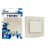 Выключатель 1-кл. СП Pixel 10А IP20 в сборе беж. TOKOV ELECTRIC TKE-PX-V1F-C02 1792226