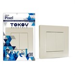 Выключатель 2-кл. СП Pixel 10А IP20 в сборе беж. TOKOV ELECTRIC TKE-PX-V2F-C02 1792229