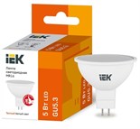 Лампа светодиодная Eco MR16 5Вт 3000К тепл. бел. GU5.3 450лм 230-240В IEK LLE-MR16-5-230-30-GU5 422023