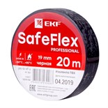 Изолента ПВХ 19мм (рул.20м) черн. SafeFlex EKF plc-iz-sf-b 1306505