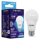 Лампа светодиодная 15Вт А60 6500К Е27 176-264В TOKOV ELECTRIC TKE-A60-E27-15-6.5K 1660373