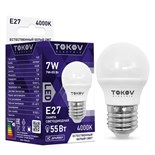 Лампа светодиодная 7Вт G45 4000К Е27 176-264В TOKOV ELECTRIC TKE-G45-E27-7-4K 1660385