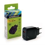 Адаптер сетевой ELX-РA01QC-C02 1USB+1Type C 100-220В 5-9В/3А QC коробка черн. ERGOLUX 15108 1747391