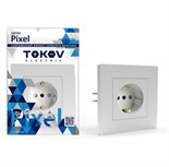 Розетка 1-м СП Pixel 16А IP20 с заземл. защ. шторки в сборе бел. TOKOV ELECTRIC TKE-PX-R1FZSF-C01 1791366