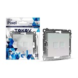 Розетка компьютерная 2-м СП Pixel RJ45 кат.5E механизм перламутр. TOKOV ELECTRIC TKE-PX-RC2-C04 1792311