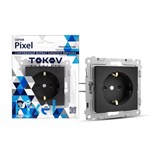 Розетка 1-м СП Pixel 16А IP20 с заземл. механизм карбон TOKOV ELECTRIC TKE-PX-R1Z-C14 1792325