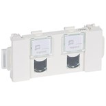 Розетка компьютерная 2-м СП 4мод. Mosaic RJ45 кат.5E UTP CD с механизмом быстр. подключ. механизм бел. Leg 076541 1018042