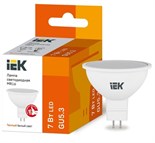 Лампа светодиодная Eco MR16 7Вт 3000К тепл. бел. GU5.3 630лм 230-240В IEK LLE-MR16-7-230-30-GU5 422025