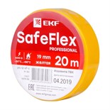 Изолента ПВХ 19мм (рул.20м) желт. SafeFlex EKF plc-iz-sf-y 1306500