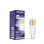 Лампа светодиодная 3Вт Capsule 4000К G4 220-240В TOKOV ELECTRIC TKE-G4-3-4K 1660428