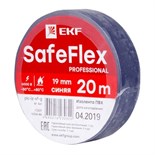 Изолента ПВХ 19мм (рул.20м) син. SafeFlex EKF plc-iz-sf-s 1306504