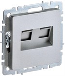 Розетка компьютерная двойная СП RJ45 кат.5E BRITE РК10-2-БрА механизм алюм. IEK BR-K20-1-K47 1617402