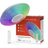 Светильник светодиодный COMFORT CRYSTAL-MUSIC-RGB 75Вт 230В 3000-6500К 6000лм 505х125мм с пультом ДУ IN HOME 4690612044569 1738640